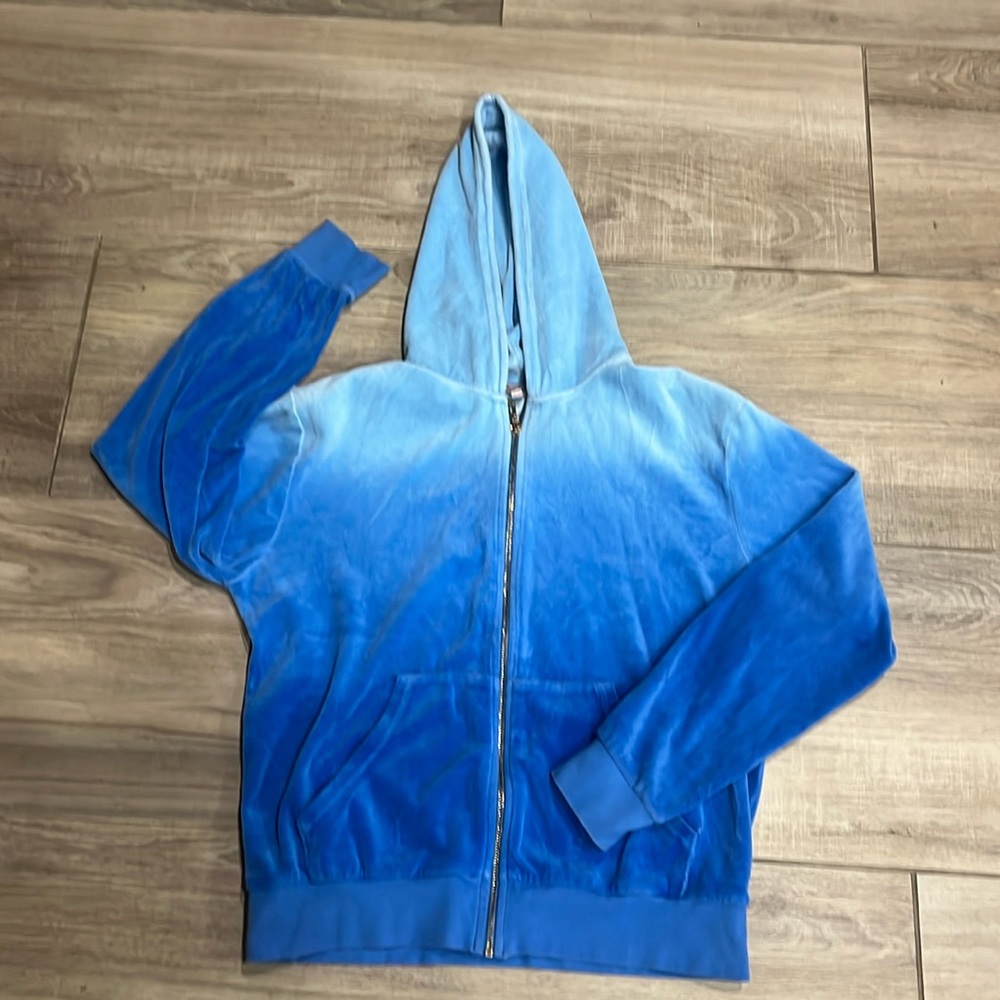 Juicy Couture Royal Blue Ombré Zip up Hoodie Size M